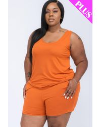 Fashnzfab - Plus Comfy Tank Top & Shorts Set - Lyst