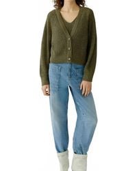 Ouí - Button Front Long Sleeve Cardigan - Lyst