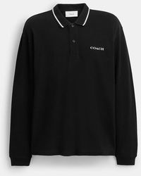COACH - Signature Trim Long Sleeve Polo - Lyst