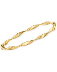 Ross-Simons - Italian 14kt Yellow Gold Twisted Bangle Bracelet - Lyst