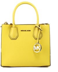 Michael Kors - Mercer Medium Daffodil Pebble Leather Messenger Crossbody Bag Purse - Lyst