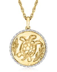 Ross-Simons - Diamond Medallion Pendant Necklace - Lyst