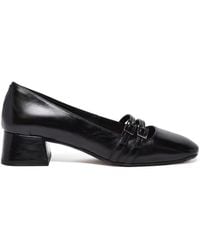 Carmens - Leather Block Heel Pointed Toe Pumps - Lyst