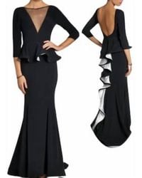 Jovani - Quarter Sleeve Peplum Evening Gown - Lyst