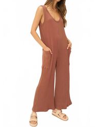 Project Social T - Santa Maria Sweater Rib Wide Leg Jumpsuit - Lyst