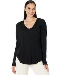 Mod-o-doc - Mododoc Top Slub Jersey Long Sleeve V-Neck Tunic Ddr314 - Lyst