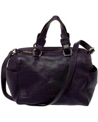Carolina Herrera - Dark Grained Leather Boston Bag - Lyst