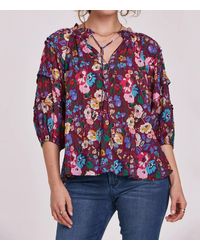 Another Love - Tika 3/4 Sleeve Floral Blouse - Lyst