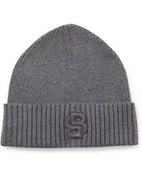 BOSS - Edo Double B Logo Beanie, Medium - Lyst