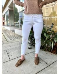 Kancan - Mid Rise Distress Ankle Skinny Jeans - Lyst