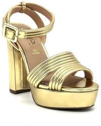 Exe' - Strap Platform Block Heel Sandal - Lyst