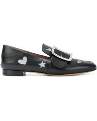 Bally - Janelle Hearts 6221029 Black Leather Loafers - Lyst