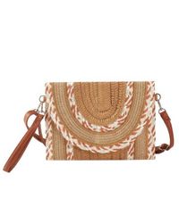 Fashnzfab - Multi Pattern Straw Clutch & Crossbody Bag - Lyst