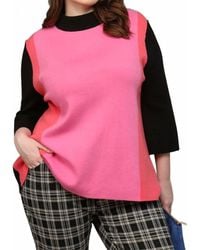 Fate - Vianka Color Block Mock Neck Sweater - Lyst