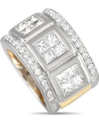 Non-Branded - Lb Exclusive 18k And Yellow Gold 2.10ct Diamond Wide Band Ring Mf04-012924 - Lyst