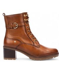Pikolinos - Brandy Leather Mid-Heel Combat Ankle Boots - Lyst