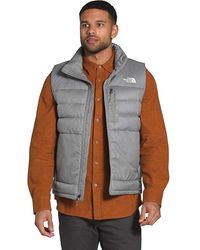 The North Face - Aconagua 2 Nf0a4r2fdyy Gray Down Full-zip Vest Xs Ncl735 - Lyst