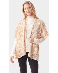 TRUEDAMES - Velvet Burnout Shawl Poncho - Lyst