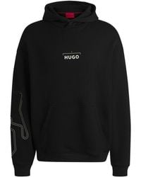 HUGO - Hoodie With Racing Print - Lyst
