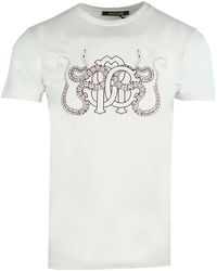 Roberto Cavalli - Mirror Logo Short Sleeve Crew Neck T-shirt - Lyst