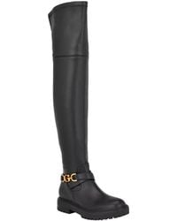 Guess - Jellio Boots Faux Leather Over The Knee Lug Sole Lion295 - Lyst