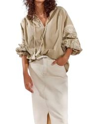 Summum - Embroidered Sleeve Top - Lyst