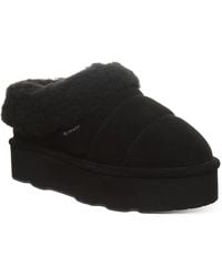 BEARPAW - Ari Slippers Suede Faux Fur Platform Slip On Zogg3665 - Lyst