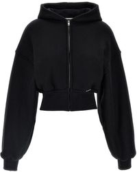 Alexander Wang - Cropped Zip Up Hoodie - Lyst