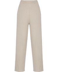 Lanvin - Wide-Leg Trousers With Drawstring Waist And Textured Finish - Lyst