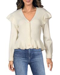 Line & Dot - Kate Ribbed Knit Ruffled Cardigan Sweater - Lyst