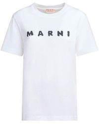 Marni - Relaxed-Fit Cotton T-Shirt With Playful Logo Design - Lyst
