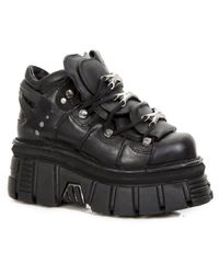 New Rock - 106-S29 Tower Shoes Metallic Leather Biker Punk Gothic Boots - Lyst