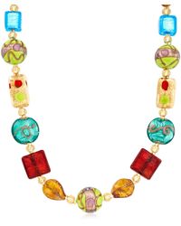 Ross-Simons - Italian Multicolored Murano Glass Bead Necklace - Lyst