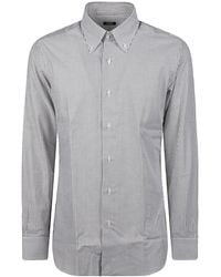 Barba Napoli - Vertical Striped Cotton Button-Down Shirt - Lyst