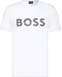 BOSS - Men Tee Short Sleeve Crew Neck Cotton T-shirt 8 100 - Lyst