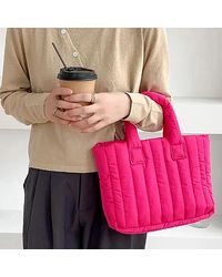 Fashnzfab - Quilted Padded Hand Bag Tote Bag - Lyst