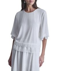 DKNY - 3/4 Drop-Shoulder Layered Windowpane Top - Lyst