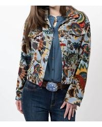 Ivy Jane - Print Velvet Jean Jacket - Lyst