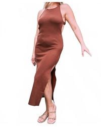 Crescent - Form Fitted Criss-Cross Back Dress - Lyst