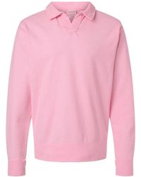 ComfortWash by Hanes - Garment-Dyed Polo Collar Sweatshirt - Lyst