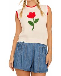 Main Strip - Tullip Embroidered Contrast Knit Top - Lyst