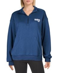 Reebok - Rie 1/4 Zip Pocket Cotton Sweatshirt - Lyst