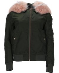 MR & MRS - Bomber Jacket With Plush Fur Collar - Lyst