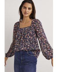 Boden - Square Neck Printed Top - Lyst