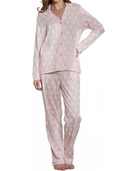 The Sleep Code - Printed Organic Pima Cotton Long Pj Set - Lyst