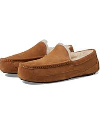 UGG - Ascot 1101110W-Che Chestnut Suede Wool Lined Moc Toe Slippers Gug243 - Lyst