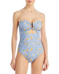 Aqua - Strapless Cut Out One-piece Swimsuit - Lyst