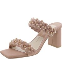 Dolce Vita - Paily Pearl Square Toe Slip On Heels - Lyst