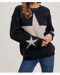 Bluivy - Star Print Knit Sweater Pullover - Lyst