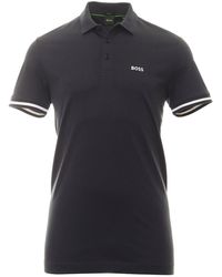 BOSS - Navy Paddy 1 Stretch Cotton Short Sleeve Polo T-shirt - Lyst